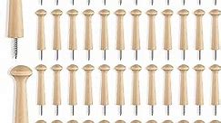 Wooden Shaker Peg Wood Screw-on Shaker Pegs 2.9 Inch Long Unfinished Wood Shaker Racks for Hanging Clothes Hats Towel and More DIY Paint Color (50 Pieces)