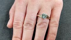 Simple Proposal Ring for Her | Lab Aquamarine Round cut Ring | Solid Gold, Platinum Wedding Jewelry | Split Shank Ring | March Birthstone