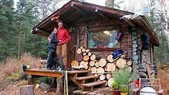 Couple Builds Their DREAM Home with HANDTOOLS! (Tiny Log Cabin in the Forest, FULL BUILD)