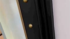Sneak peek at the latest door. #customdoors #blackandgold #wallmirror #custombuilt #2024 JFrostConstruction | JFrost Construction