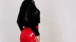 Red PVC Midi Skirt