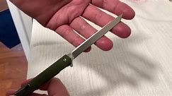 Long Blade Rubber (Every Day Craft) Dark Green Handle Folding Pocket Knife (CLIP)
