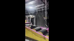 Woman falls on an indoor obstacle course!