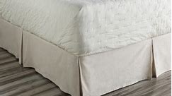 Shelia Solid Ivory Linen/Cotton Bedding Skirt - Bed Bath & Beyond - 10633724