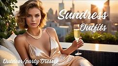 [4k] Beautiful Model: Sundress Outfits | Outdoor Style