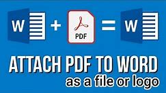 Solution to insert PDF file showing as ICON in Word |Insert PDF files into Word document