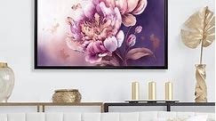 Designart "Pink And Gold Peruvian Lily II" Floral & Botanical Framed Canvas Art Print - Bed Bath & Beyond - 37313004