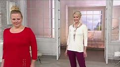 Joan Rivers Scoop Neck Sweater with Lace Up Detail on QVC