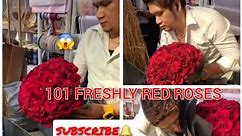 😱‼️101PCS RED ROSES MAKING BIG ROUND BOUQUET FOR DELIVERY BEAYTIFUL NEW ROSES🌹 #subscribe #share