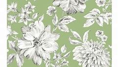 Brewster Gabriela Green Floral Wallpaper - 20.5 x 396 x 0.025 - Bed Bath & Beyond - 33052807