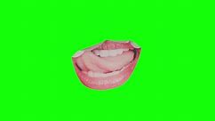 Mouth Protrudes Tongue Paper Fold Green Screen