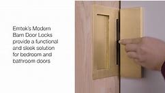 Modern Rectangular Barn Door Privacy Lock with Integrated Strike