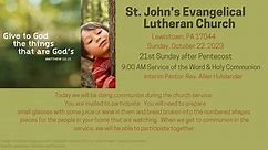St. John’s Evangelical Lutheran Church Weekly Service Livestream