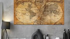 World Map Canvas, Vintage World Map, Old World Map, Worl Map Canvas, Push Pin Map, Ready to Hang, Old Map Canvas - Etsy UK