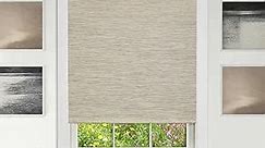 Cordless Privacy Jute Window Roller Shade - 58 Inch Width, 72 Inch Length - Natural - Light Filtering Woven Natural Fiber Horizontal Windows Blinds by Achim Home Decor