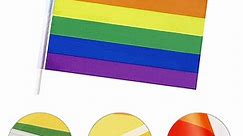 [Hot Item] Aozhan in Stock Outdoor Rainbow Gay Lgbt Pride Hand Waving Flag for Celebrations