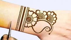 very easy very simple mehndi design || Arabic mehndi design || back hand mehndi design || henna