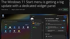 The Windows 11 Start menu is getting a big update with a dedicated widget panel