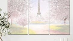 Designart "Pretty Paris " Landscape Canvas Art - Bed Bath & Beyond - 28457480