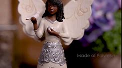 Pavilion - Nurses Care with All Their Heart - 6" Ebony African American Angel Figurine Religious Nursing Home Emergency Room Labor & Delivery Surgical Critical Care Nurse Gift Present