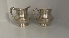 Vintage Silver Plated on Copper Sugar Bowl and Milk/creamer Jug Tea Set Drinkware, Serveware Set