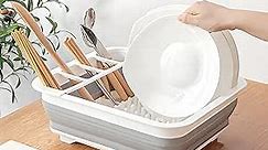Kitchen-Dish-Drying-Rack Collapsible-Dish-Racks for Kitchen-Counter-Dish-Drainer - Dinnerware-Drainer-Organizer for RV Camper Travel Trailer Outdoor Grilling Picnics Space-Saving Kitchen Storage Tray.