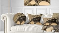 Designart 'Iconic Paris Paris Eiffel TowerSide View from Ground' Cityscape Throw Pillow - Bed Bath & Beyond - 20943620