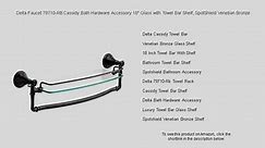 Delta Faucet 79710-RB Cassidy Bath Hardware Accessory 18" Glass with Towel Bar Shelf, SpotShield Venetian Bronze