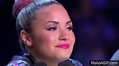 Demi Lovato crying X Factor meet Jillian Jensen on Make a GIF