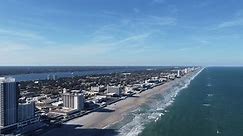 Drone shot of Daytona beach Florida in winter