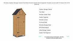 MCombo Outdoor Storage Cabinet Tool Shed Wooden Garden Shed Organizer Wooden Lockers with Fir Wood (70") 0770 (Natural)