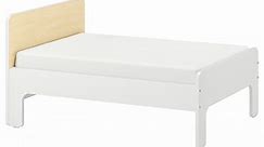 SLÄKT estruc cama extens somier láminas, blanco/abedul, 80x200 cm - IKEA