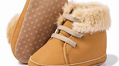 HsdsBebe Baby Boys Girls Shoes Infant Furry Boots Winter Booties for First Walker 0-18M