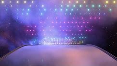 Reflective Mirror Path Floating In Space With Sparkling Neon Lights 4K Video Effects HD Background