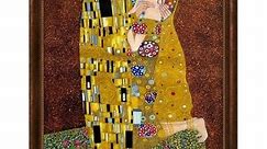 La Pastiche Gustav Klimt The Kiss (Full View) Hand-painted Framed Canvas Art - Bed Bath & Beyond - 5728889