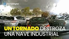 Un tornado en Oklahoma convierte una gran nave industrial en escombros