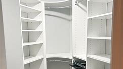 Transform your small walk-in closet into an organized haven! Featuring a sleek corner rounded closet rod and a convenient pant rack, this setup maximizes every inch. 🌟 Ready to revolutionize your storage? Message us to create your dream closet! 💭 #organizedlifestylez #closetdeisgner #closet #closetgoals #closetorganization #interiordesign #homeprojects | Organized Lifestylez