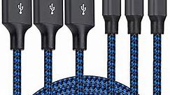 Micro USB Cable, 3Pack 10FT Android Charger Cable Long Nylon Braided Sync and Fast Charging Cord Compatible with Samsung Galaxy S7 S6 Edge, Android Smartphones, Tablets and More