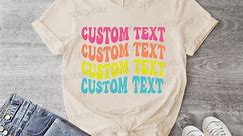 Wave Wording Shirt, Custom Design Comfort Colors, Custom Tee, Custom Design University Tee, Personalized Wave Text Tee, Comfort Colors Tee - Etsy