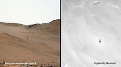 Mars Helicopter Fly From Perseverance And Ingenuity Cams