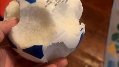 Mischievous boy teams up with his teeth to make foam soccer ball unplayable