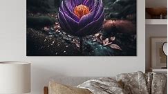 Designart 'A Blooming Crocus Flower In Winter I' Floral & Botanical Canvas Wall Art - Bed Bath & Beyond - 37304616