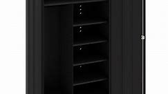 Tennsco 18" x 36" x 72" Black Standard Combination Cabinet
