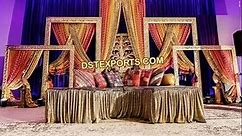 Stylish Mehandi Stage Photo Frames Muslim Sangeet Stage With Fiber Back Walls Arabian Mehndi Decor