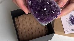 Good luck gift, Good luck box with amazing amethyst stone inside,  Encouragement gift, Deep Purple Project geodes
