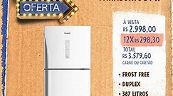 O Refrigerador Panasonic BT41 é frost free, duplex, tem capacidade para 387 litros, painel eletrônico, gavetão de hortifruti e compartimento extrafrio, perfeito para conservar melhor carnes, frios e laticínios. Além disso, ele tem sistema Antibacteria Ag que elimina 99,9% das bactérias. Demais, né? Aproveite! | Lojas CEM