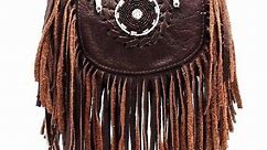 Fringe Leather Shoulder Bag Tassel Crossbody Handbag Women's Purse Juzar Tapal Collection