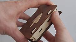 Business card holder laser cut plywood with incrustation Arrowhead