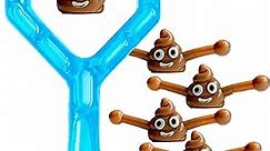 Smiley Poop Emoji Slingshot Toy for Kids Sticky Mini Slingshot Flying Poop Toys Gag Gifts for Adults Funny Pranks Emoji Fake Poop Stress Relief Toy