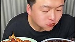 ASMR TV- Eating yummy spicy mukbang pig skins pig meat pig thighs spicy noodle belly pork fat chicken thighs noodle fried chicken meat and hot dogs.